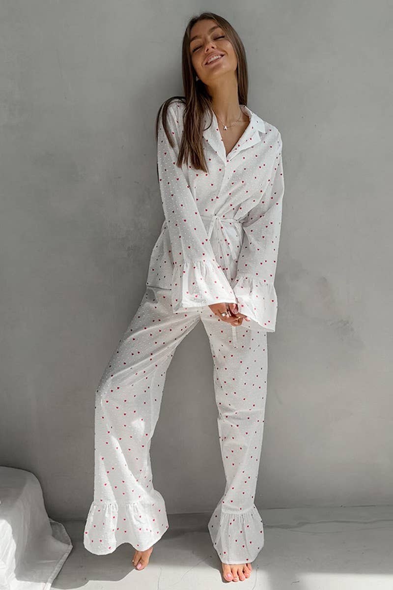 CWSPJ0230_COTTON HEART PRINTED LONG SLEEVE PAJAMA SET