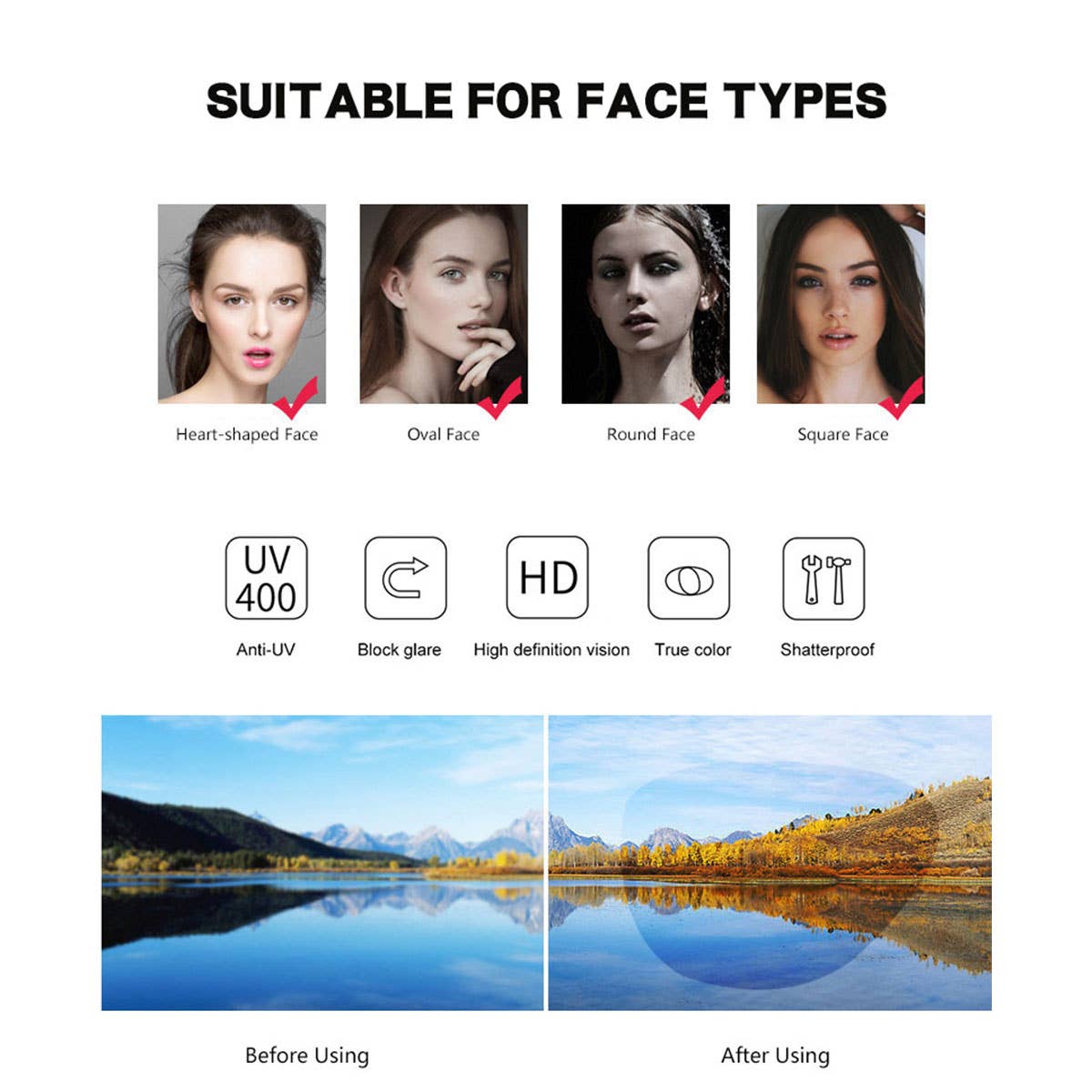 FASHION SQUARE SUNSHADE SUNGLASSES_CWASG0134