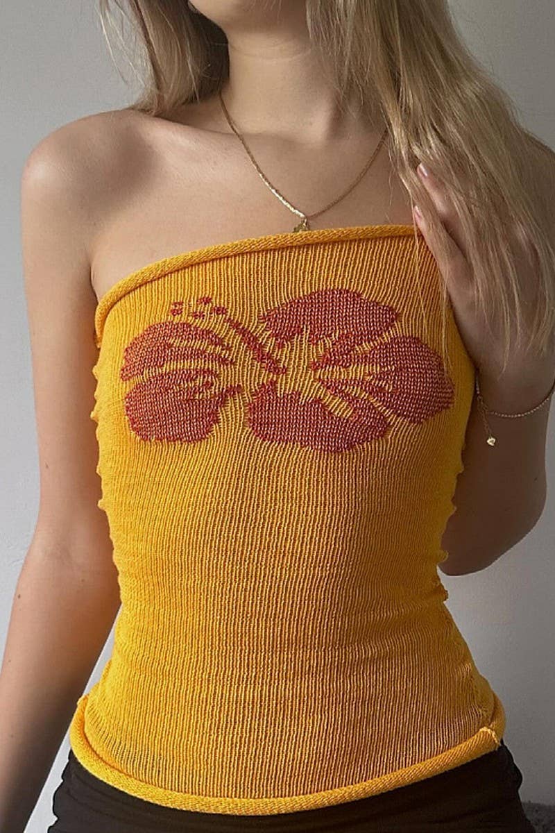 CWTTSL0363_SEXY HOT GIRL SLEEVELESS PRINTED KNIT TUBE TOP