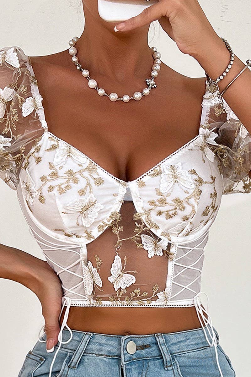 CWTBLS1632_BACKLESS SEE-THROUGH BUTTERFLY EMBROIDERED VESTC