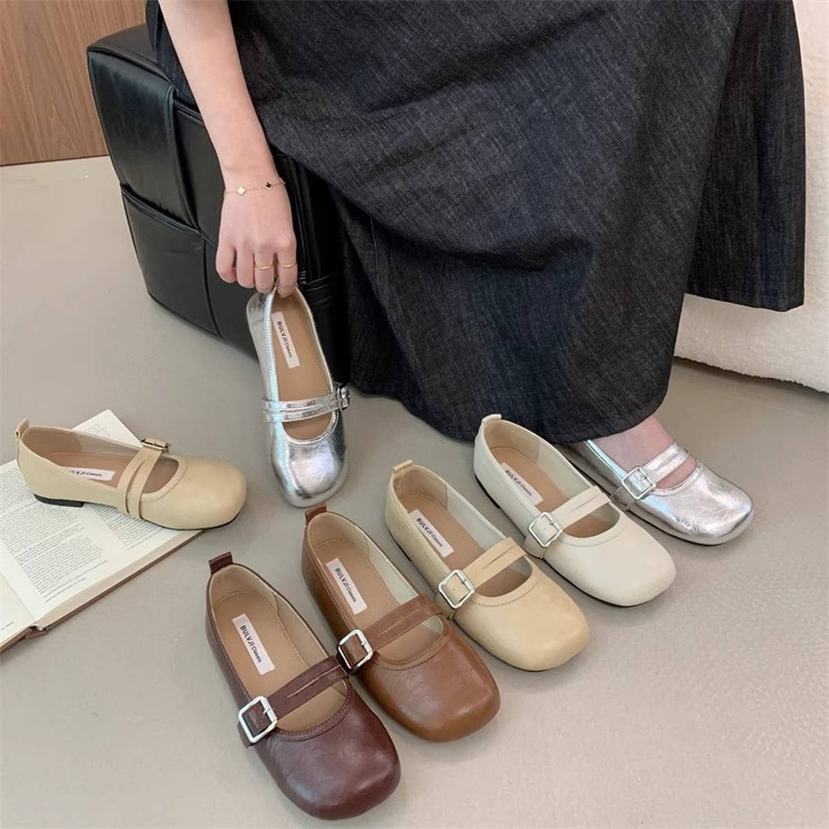 Retro Mary Jane Flats for Women_CWSHF0098