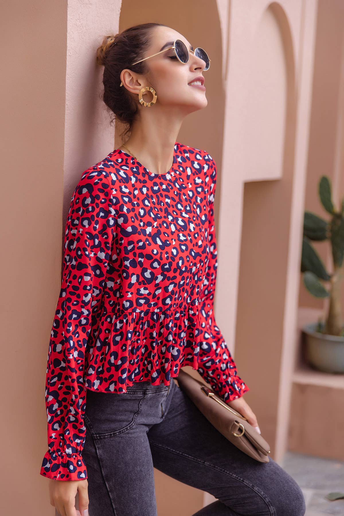 CASUAL CASUAL CREW-NECK PRINTED TOP