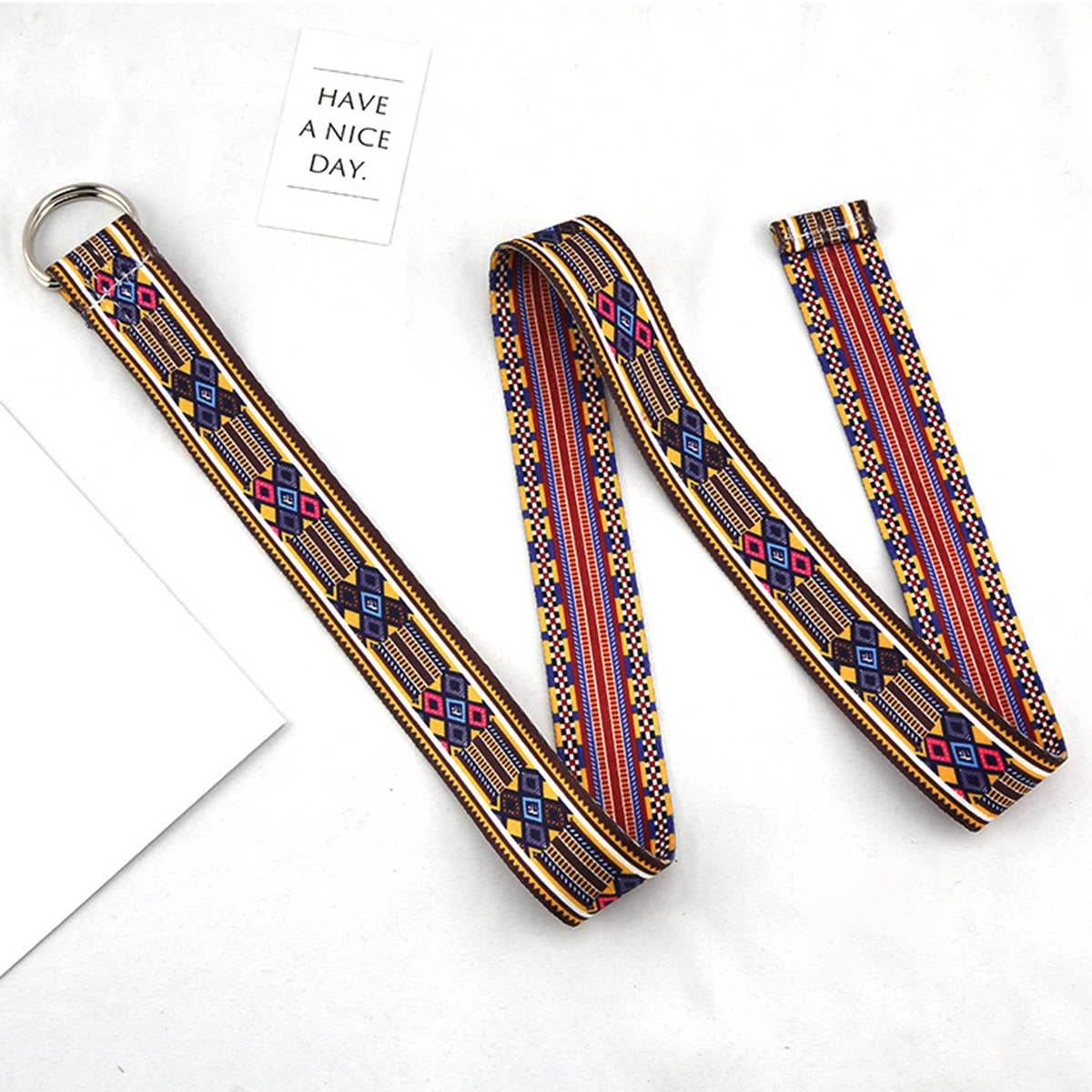 CWABE0951_CANVAS DOUBLE BUCKLE JEANS DECORATIVE BELT