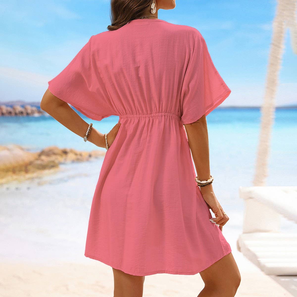 LACE PANEL BIKINI BEACH COVER UP