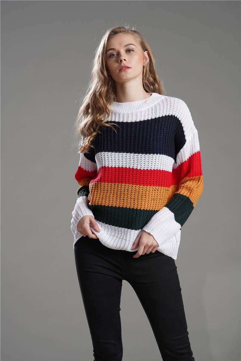 CWOSWL1415_Crew Neck Pullover Casual Sweater