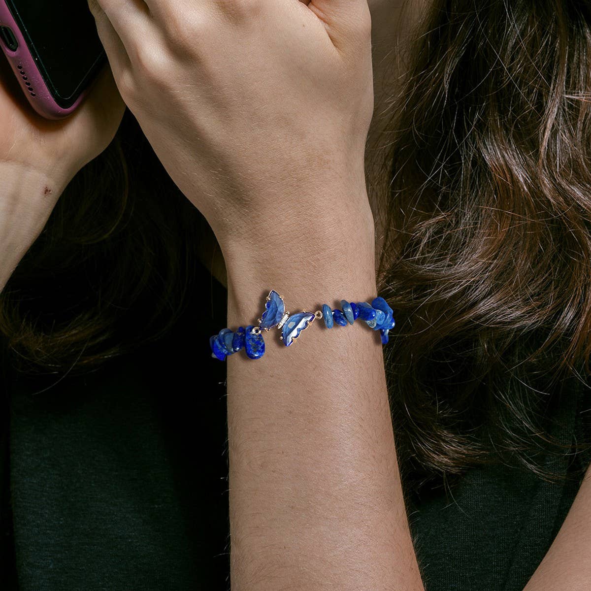 BUTTERFLY GRAVEL FASHION BRACELET_CWAJE2086