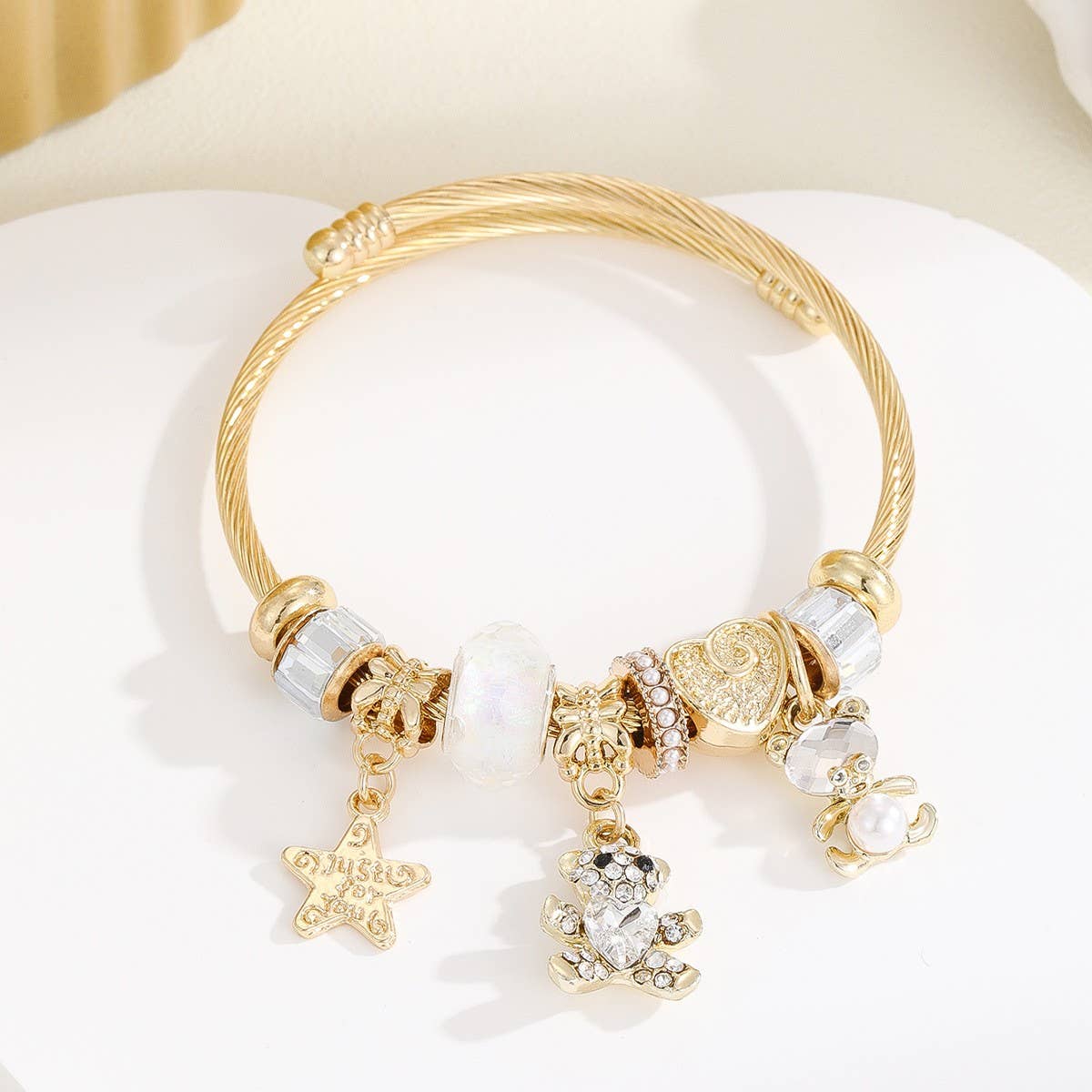 DIY Gold Stainless Steel Adjustable Couple Bracelet