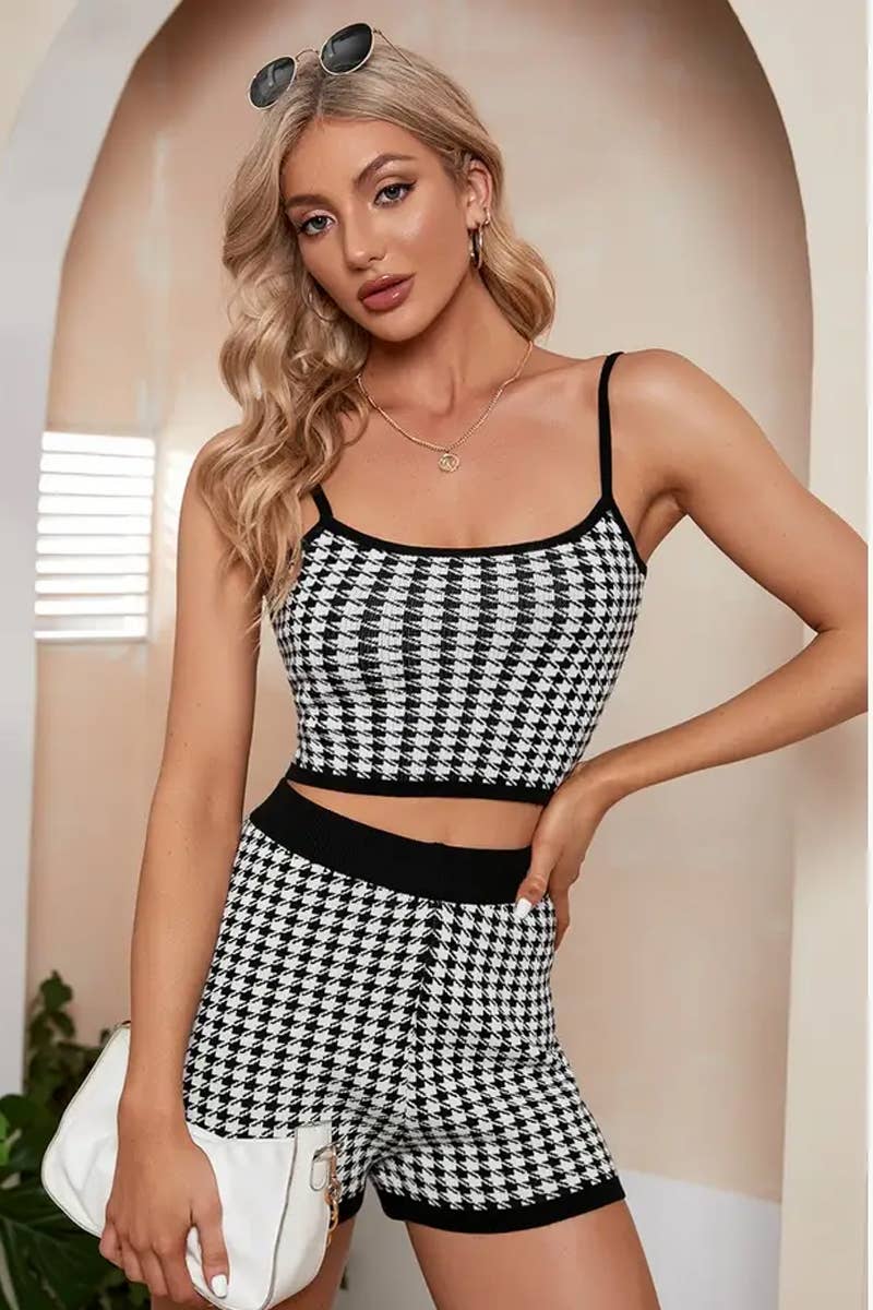 CWSS1078_SPRING AND SUMMER CAMISOLE CASUAL SHORTS SET