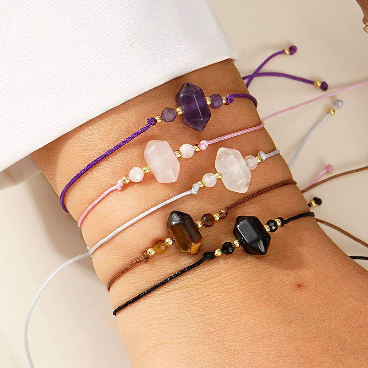AMETHYST SEMI-PRECIOUS GEMSTONE BRACELET_CWAB4642