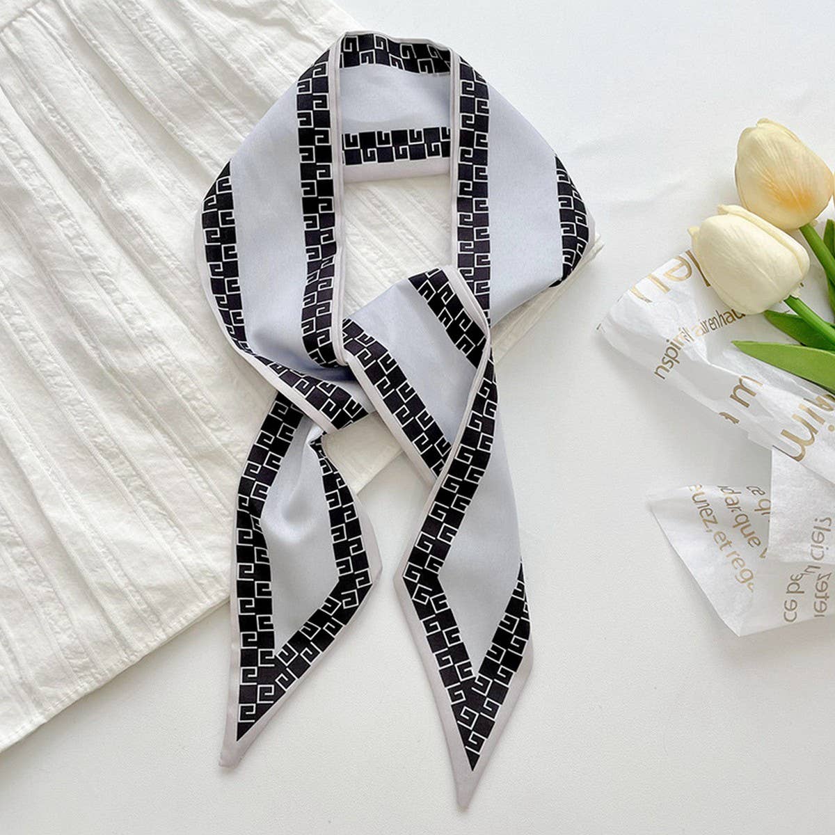 FRESH STRIPED LONG TIED SCARF