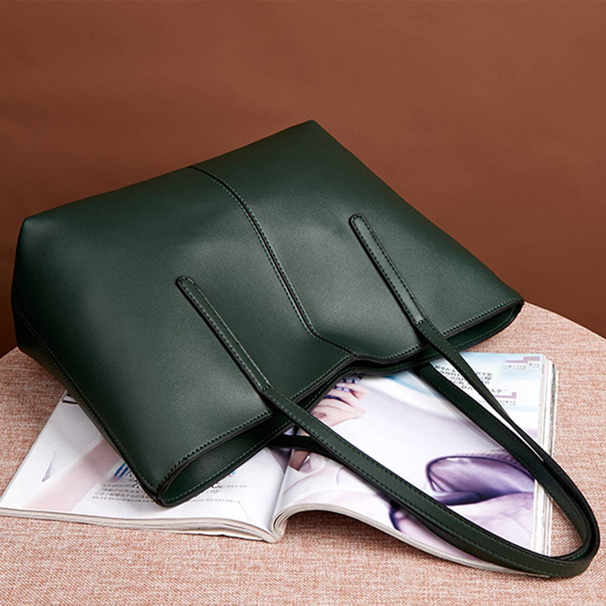 CWAB4843_SIMPLE CASUAL LARGE CAPACITY SHOULDER TOTE BAG