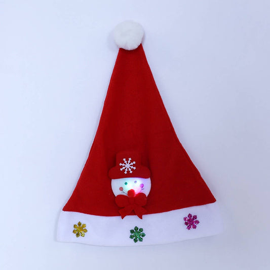 CHRISTMAS GIFT BRUSHED LIGHTED SANTA HAT_CWAH2315