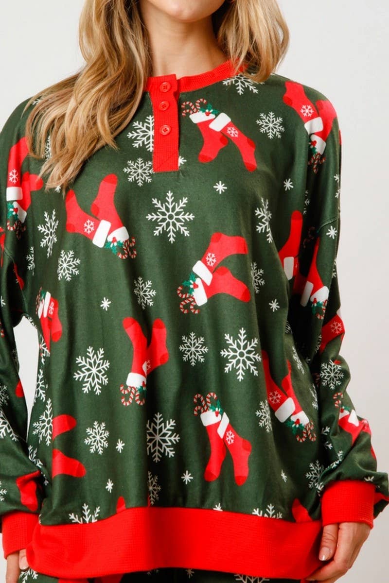 CWSTB00497_CHRISTMAS PRINT BUTTON TWO-PIECE SET