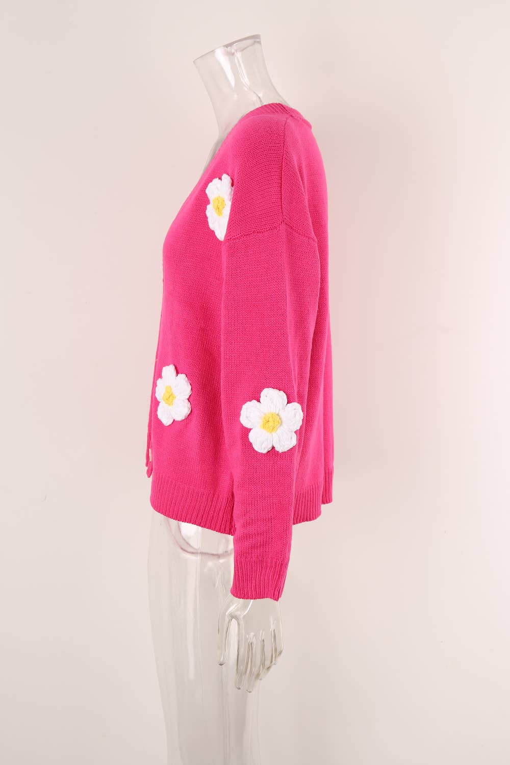 BUTTON UP CARDIGAN FLOWER COAT SWEATER