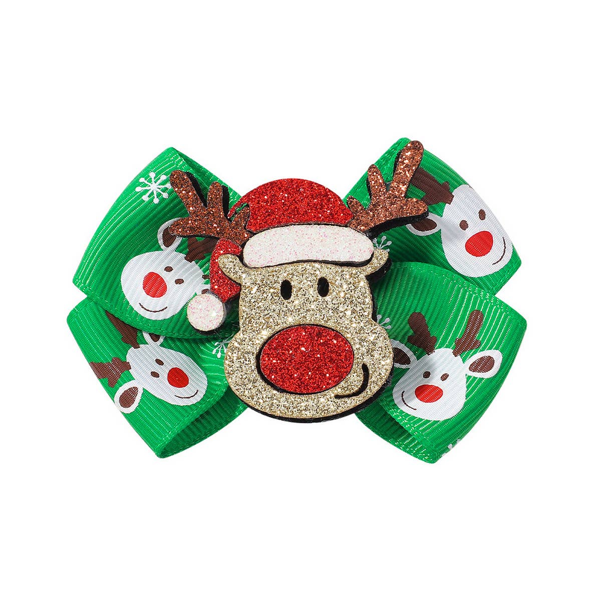 CHILDREN'S PRINTED GLITTER BOW HAIRPIN
