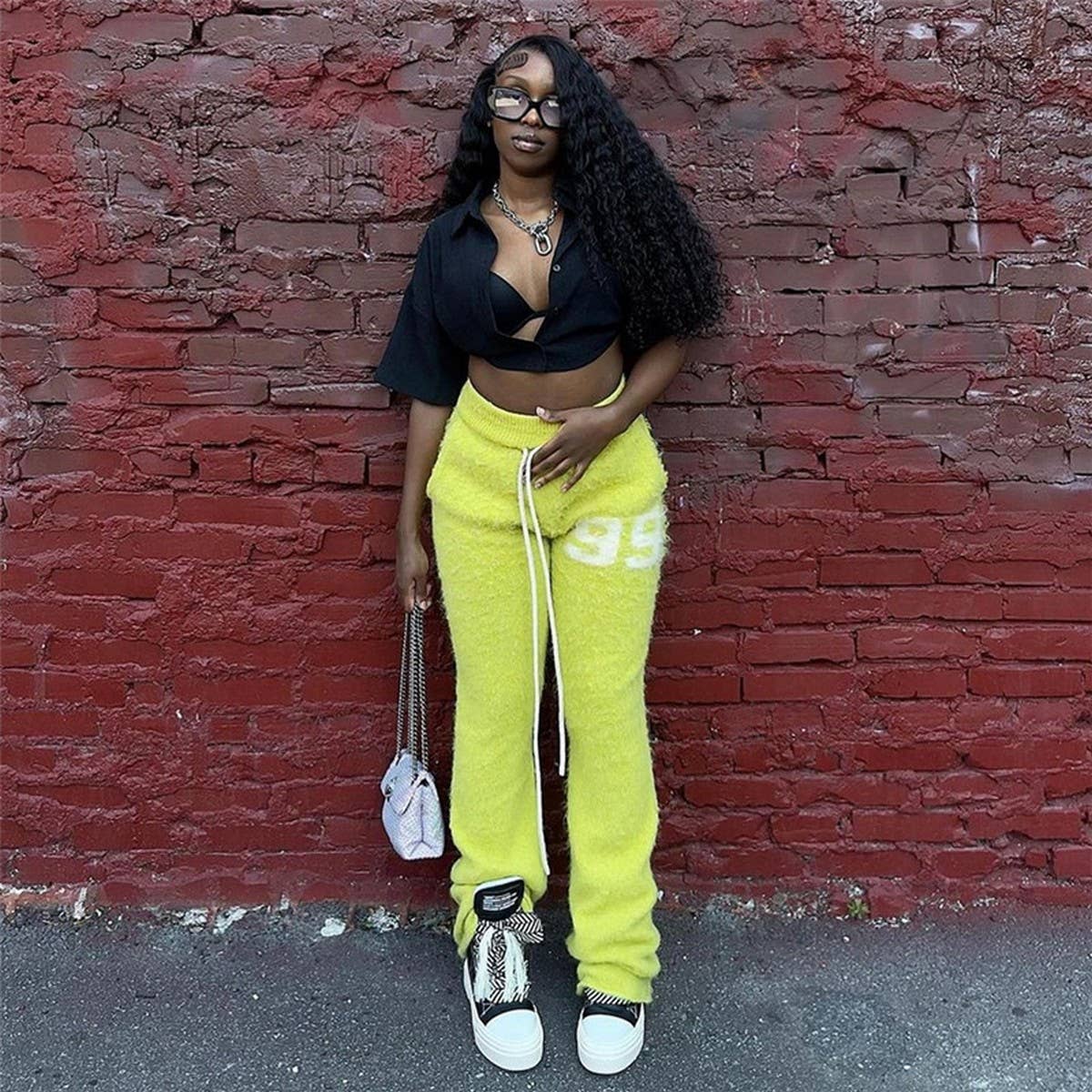 DRAWSTRING TIED HIGH WAISTED STRAIGHT LEG PANTS_CWBLP0526
