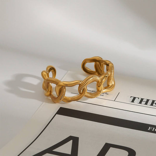 Irregular Chain 18K Gold Stainless Steel Bracelet
