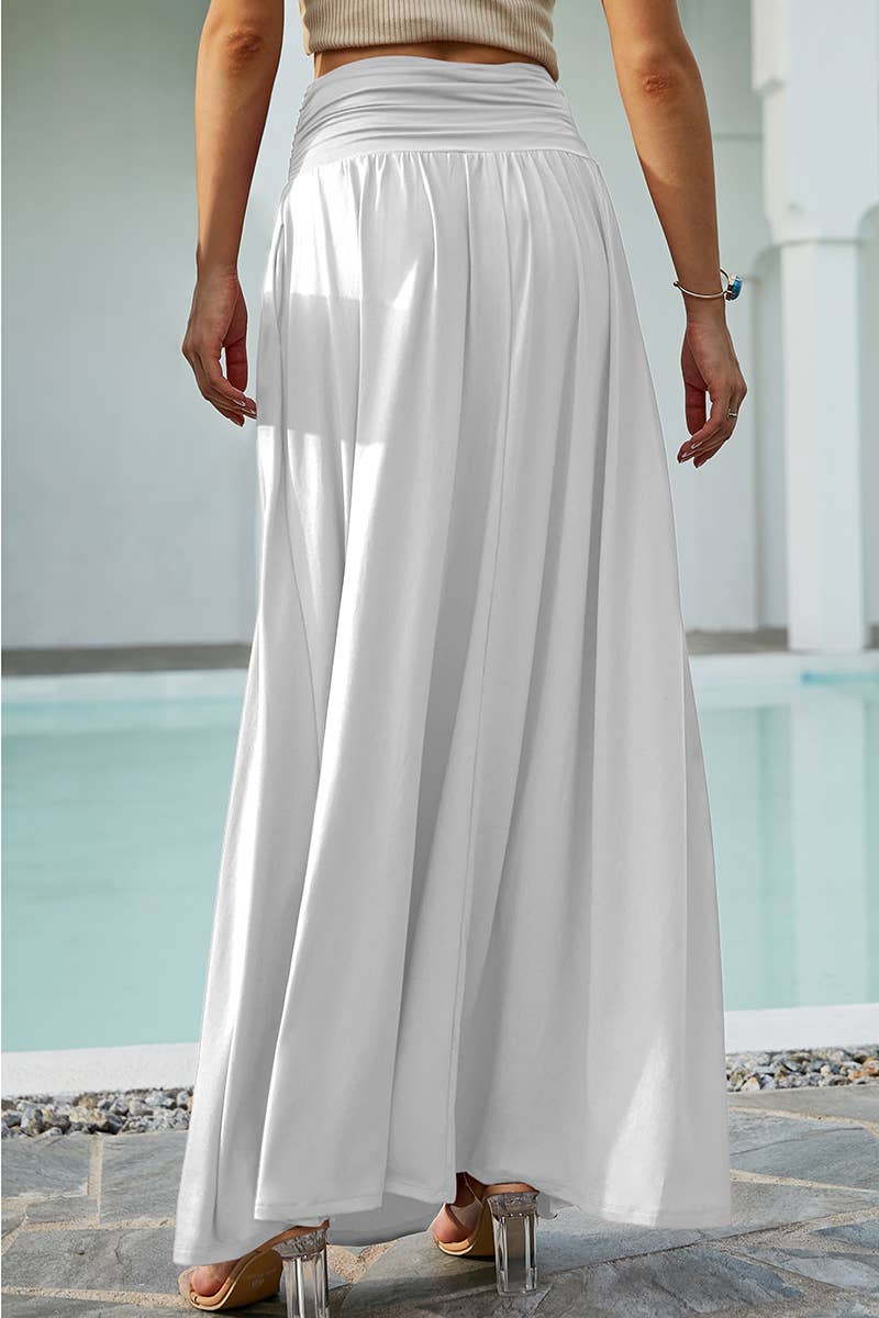 CWBLS116-P_CASUAL LONG LENGTH MAXI STYLE WAIST LIGHT SKIRT