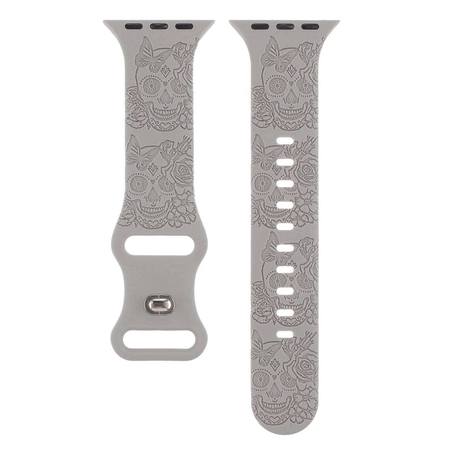 ENGRAVED CHECKERED SILICONE APPLE WATCH9-1 STRAP