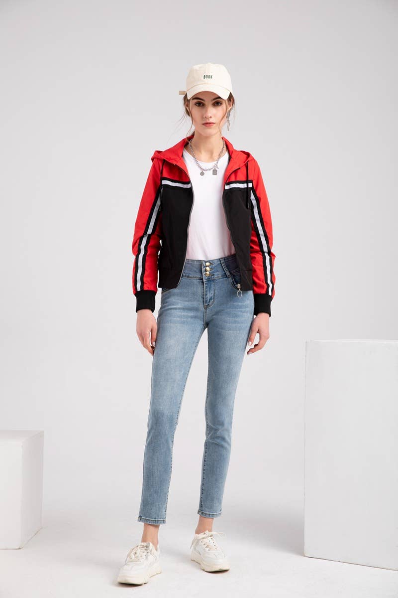 COLOR MATCH FASHION CASUAL WOMEN'S JACKET