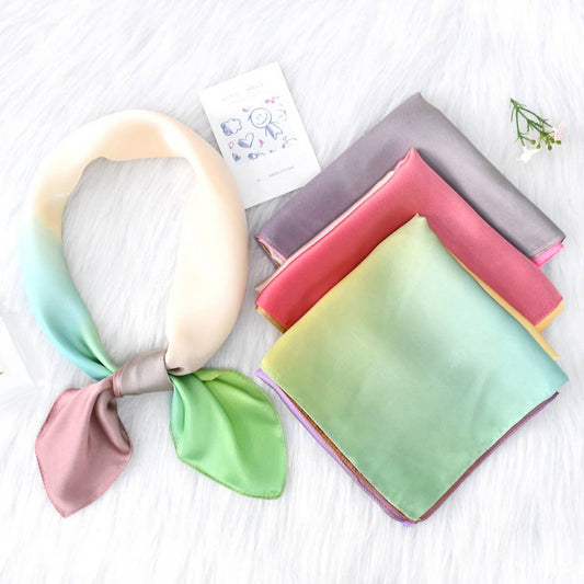 RETRO GRADIENT MULTI-COLOR SILK SCARF_CWASC1152