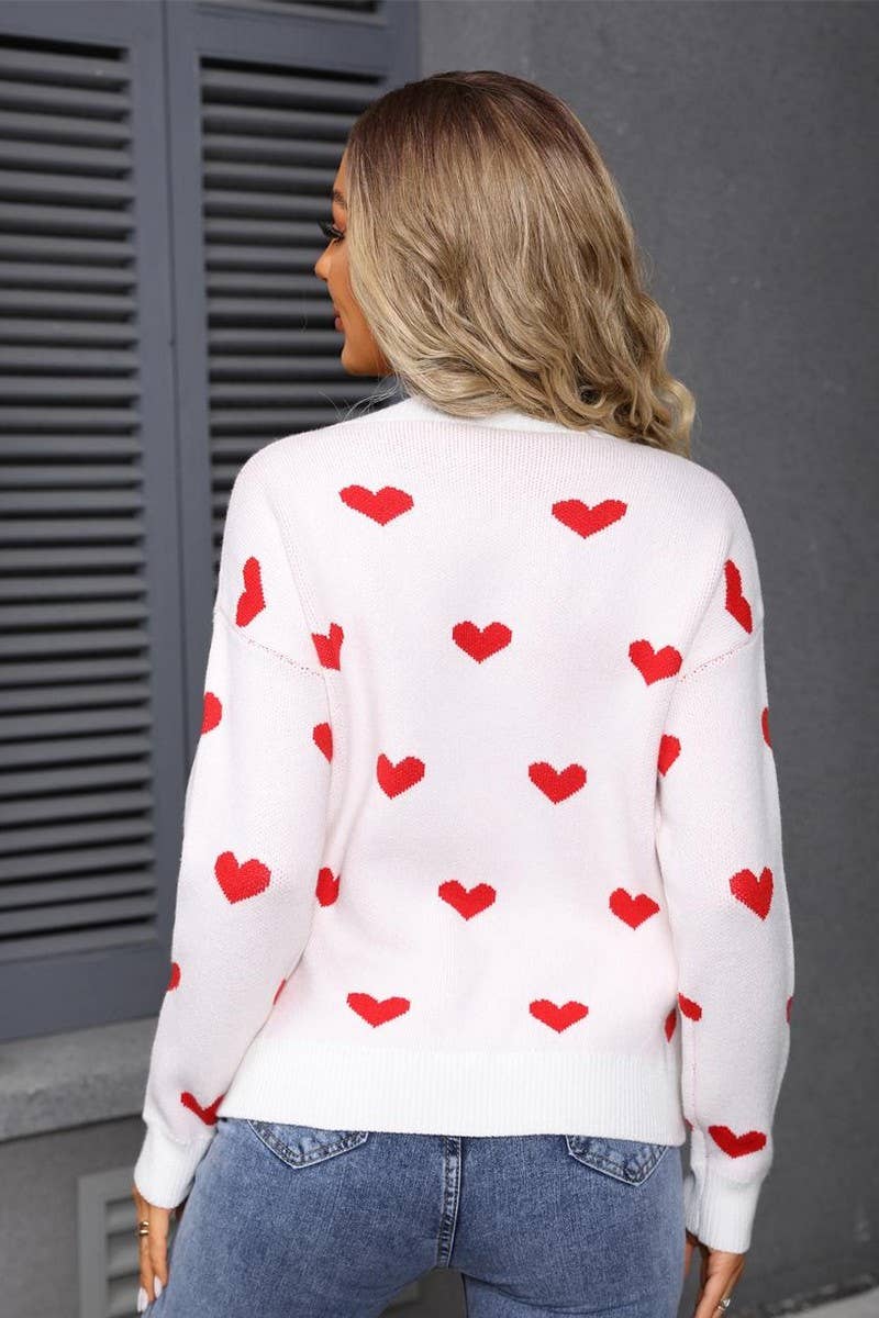 CWOSWL07578_PATCHWORK KNITTED VALENTINE'S DAY HEART SWEATER