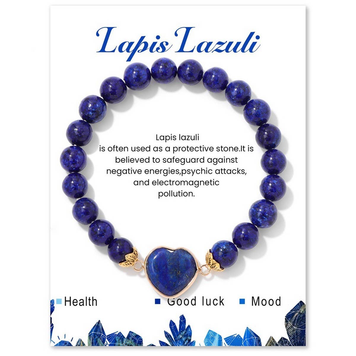 FASHIONABLE HEART STONE BEADED BRACELET