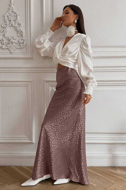 CWBLS0456_JACQUARD LEOPARD PRINT BODYCON SKIRT