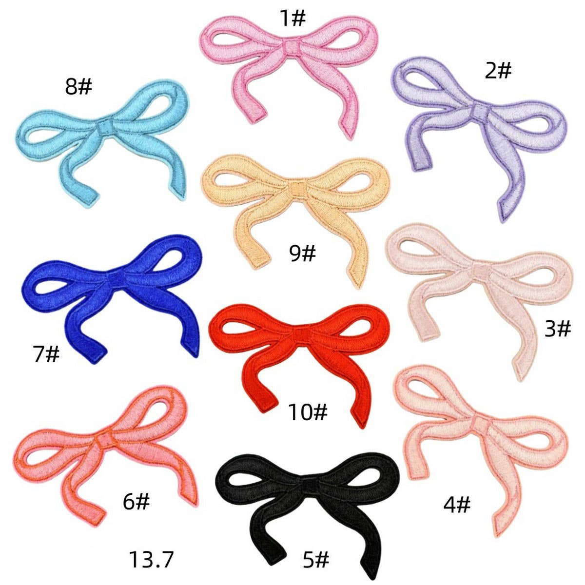 NEW BABY COLORFUL BOW EMBROIDERED PATCH