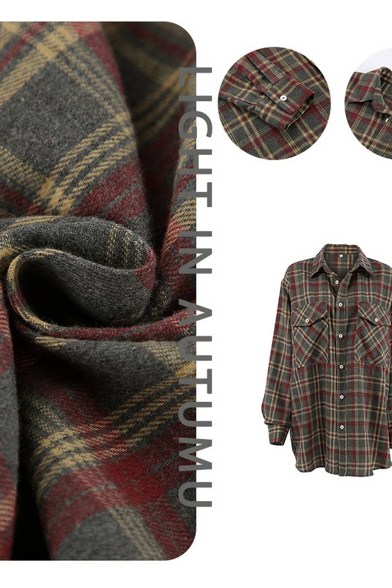 CWTBLL00577_RETRO PLAID CASUAL LONG SLEEVE SHIRT JACKET