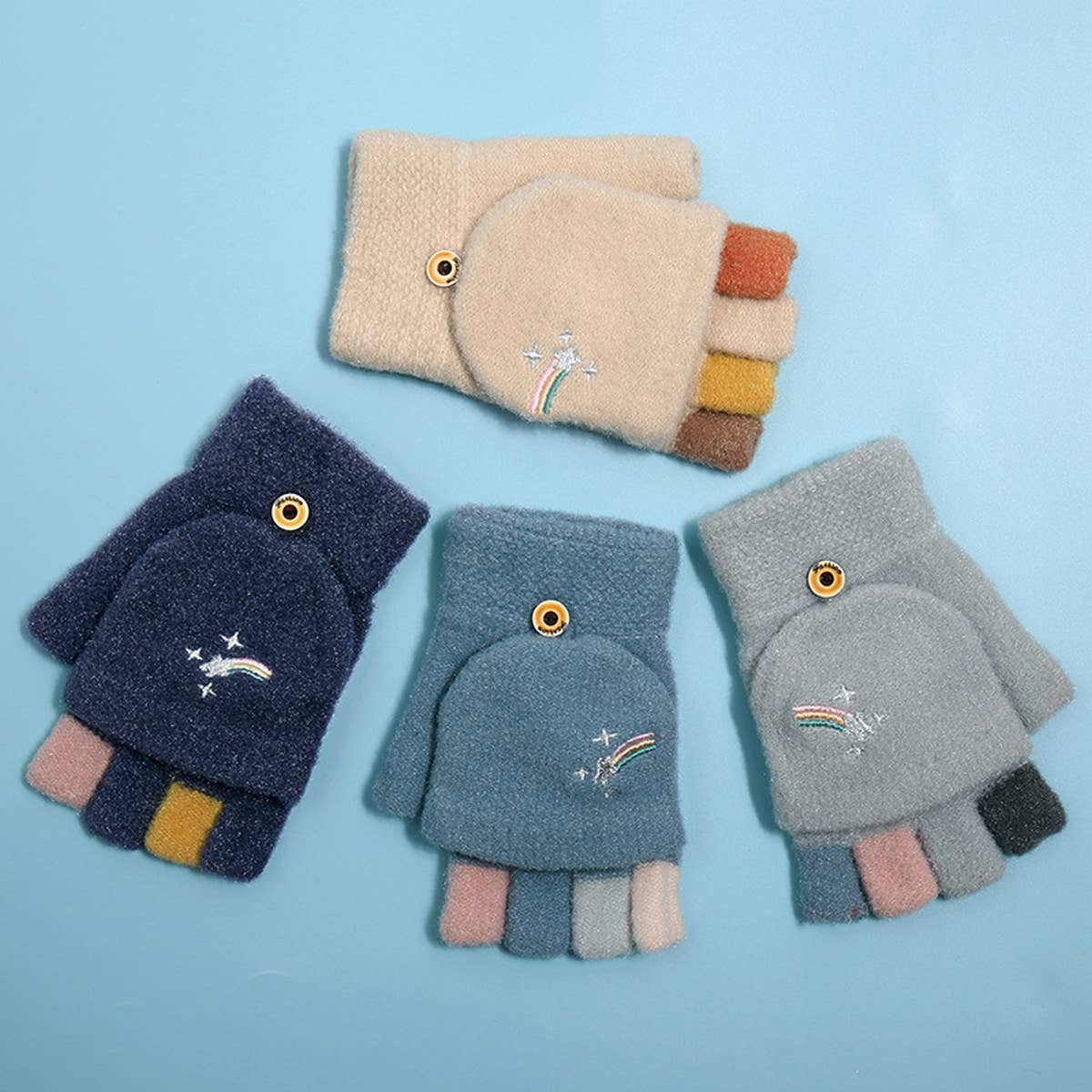 CARTOON STAMPED PLUSH KNITTED GLOVES_CWAG0128