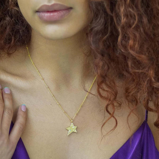 High-end design five-pointed star necklace