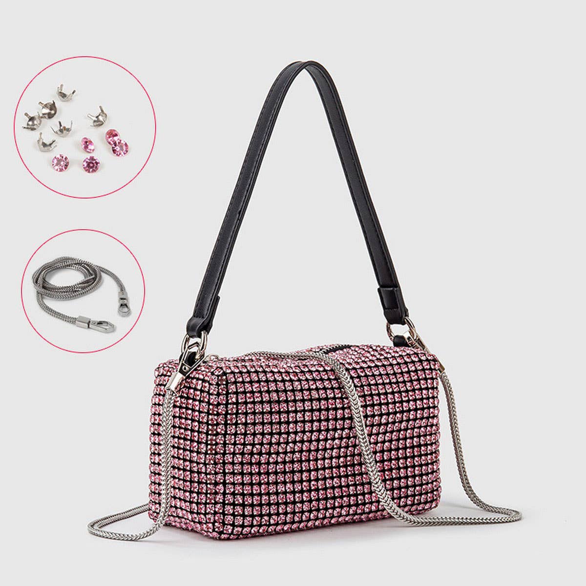 FASHION SMALL SQUARE RHINESTONE EVENING BAG_CWAB3581