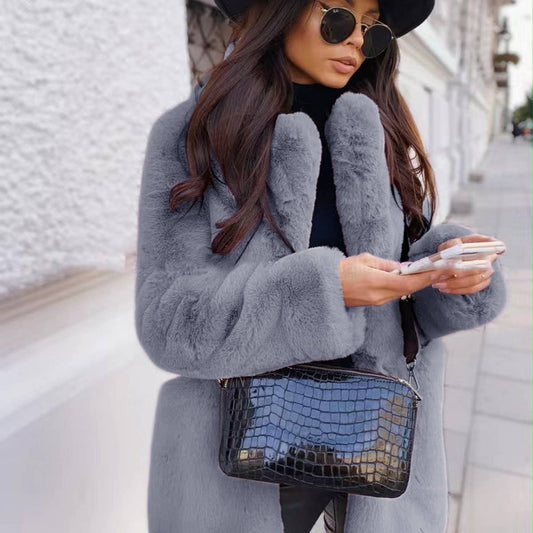 Elegant Faux Fur Coat for Women ? Plus Size Warm