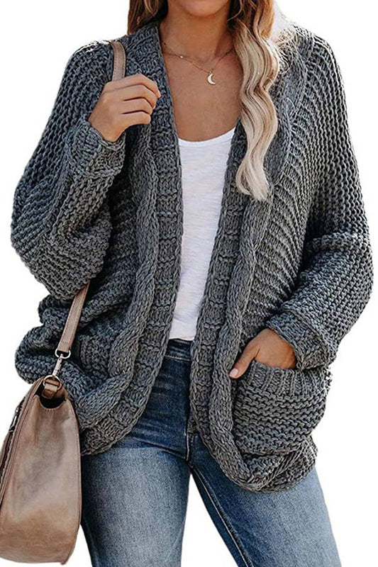 CASUAL TWIST ROPE BATSLEEVE SWEATER JACKET