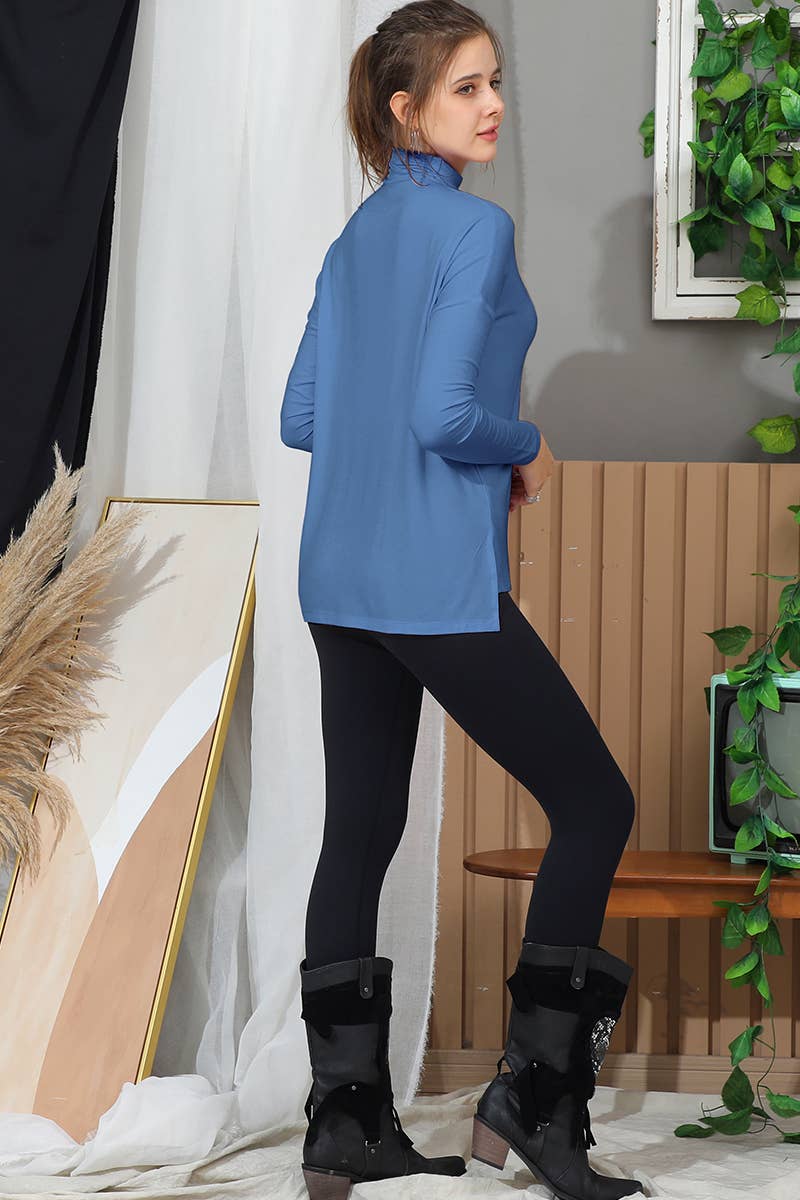CWTTL1481_Turtle Neck Long Sleeve Pullover Top