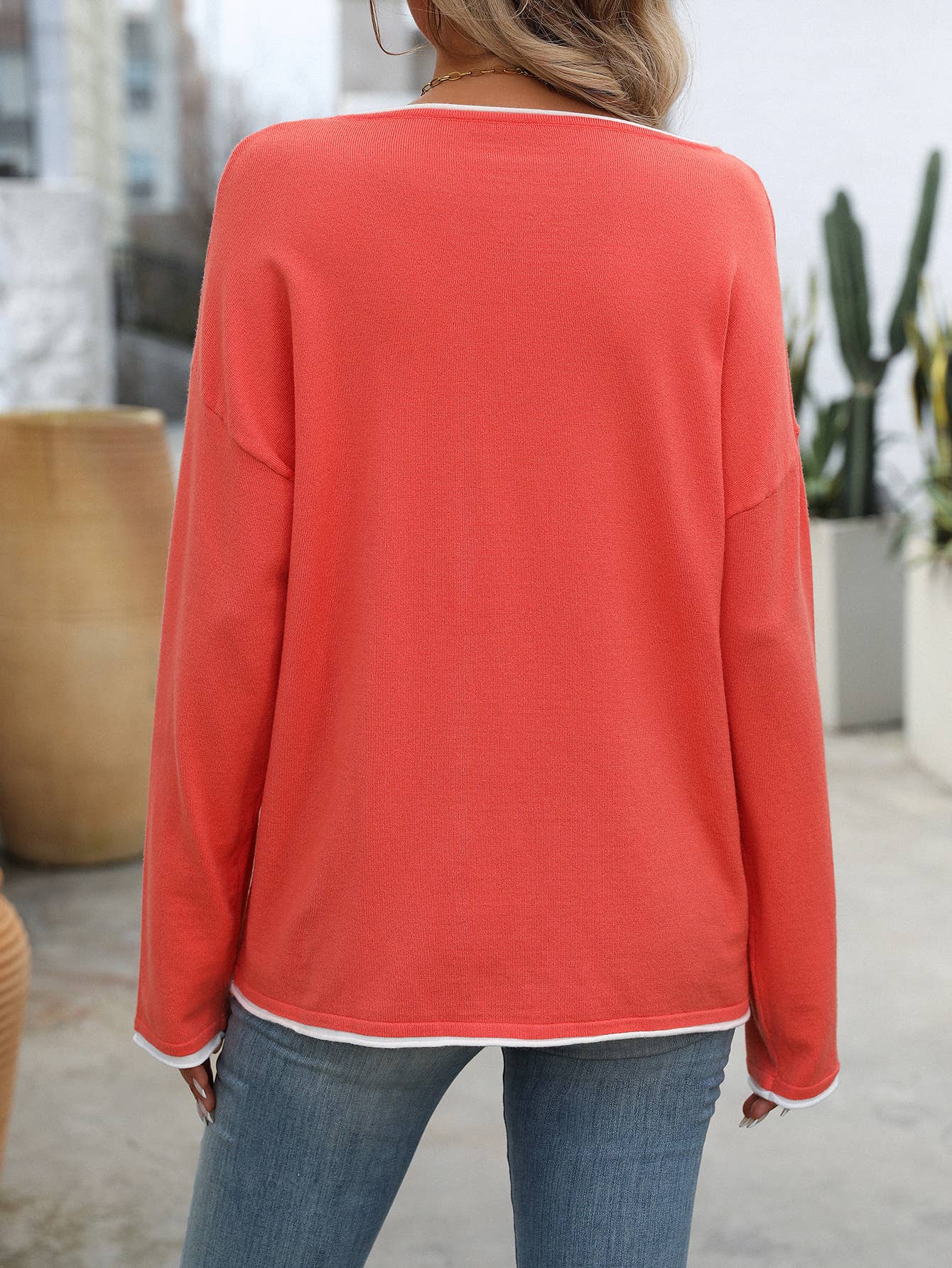 CREW-NECK JUMPER WITH LONG SLEEVE YARN