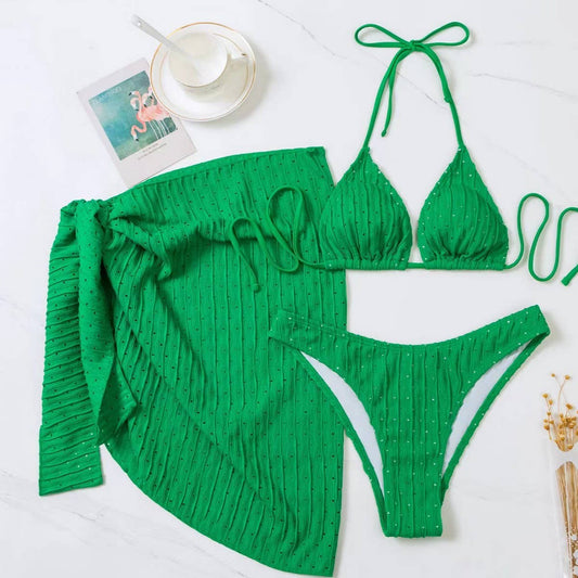 Sexy Backless Bikini Swimwear for Women 3/Set ??