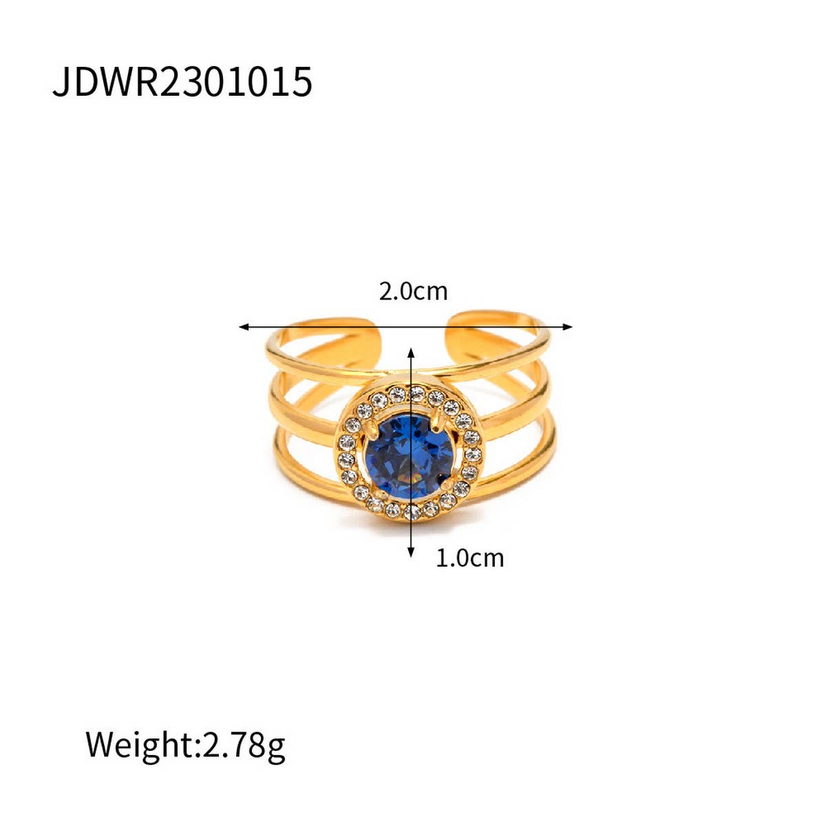 BLUE ROUND NON-FADING VERSATILE RING_CWAJE1394