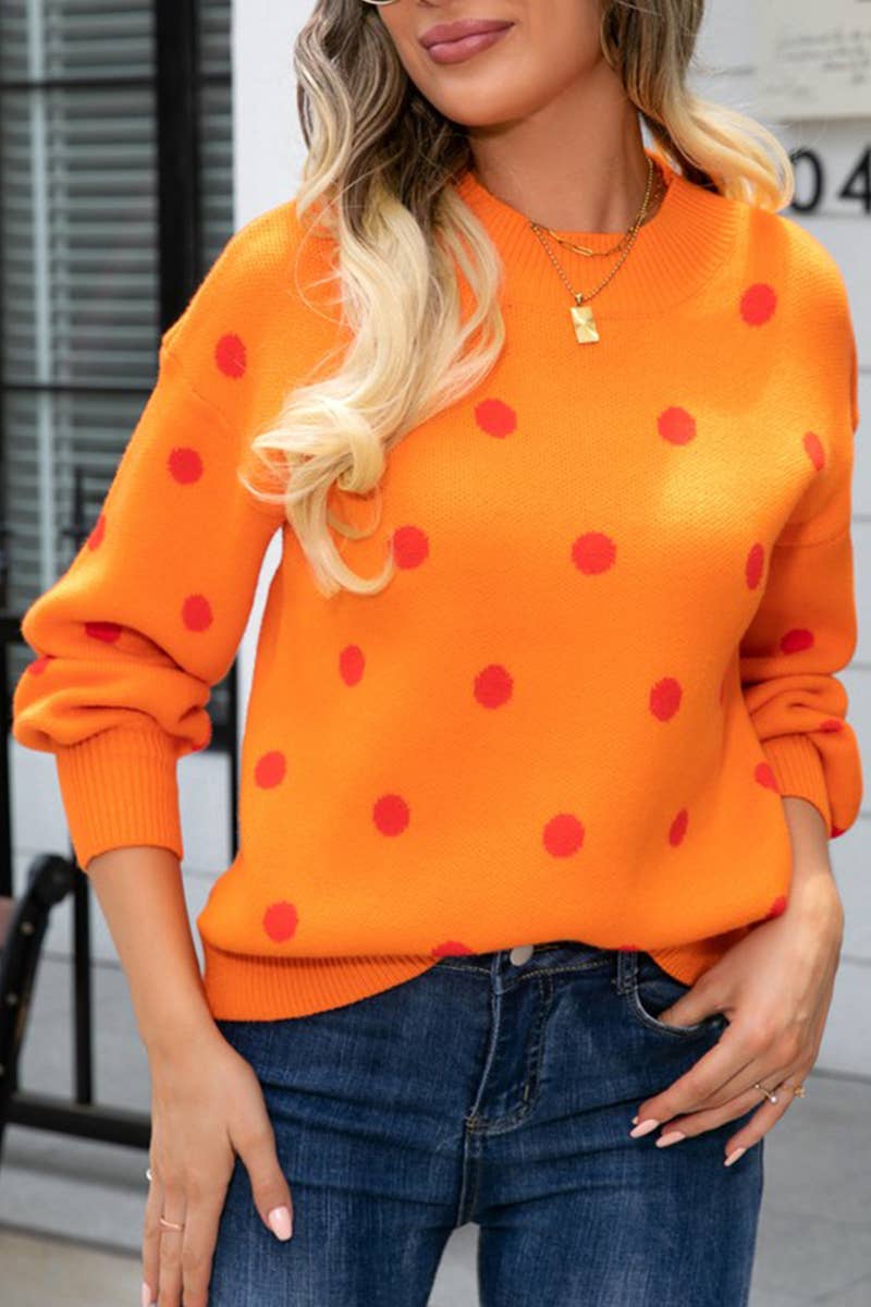 CWOSWL1663_Crew Neck Long Sleeve Pullover Sweater