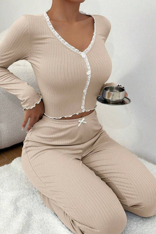 CWSPJ00478_LACE LONG SLEEVE AND PANTS PAJAMA SET