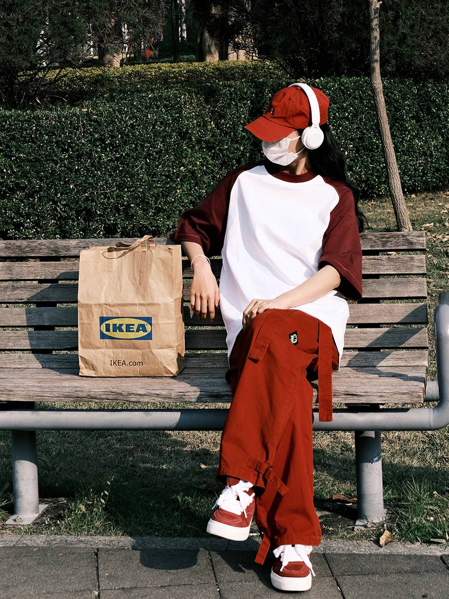 CWTTS0929_COLOR CONTRASTING CASUAL UNISEX T SHIRT