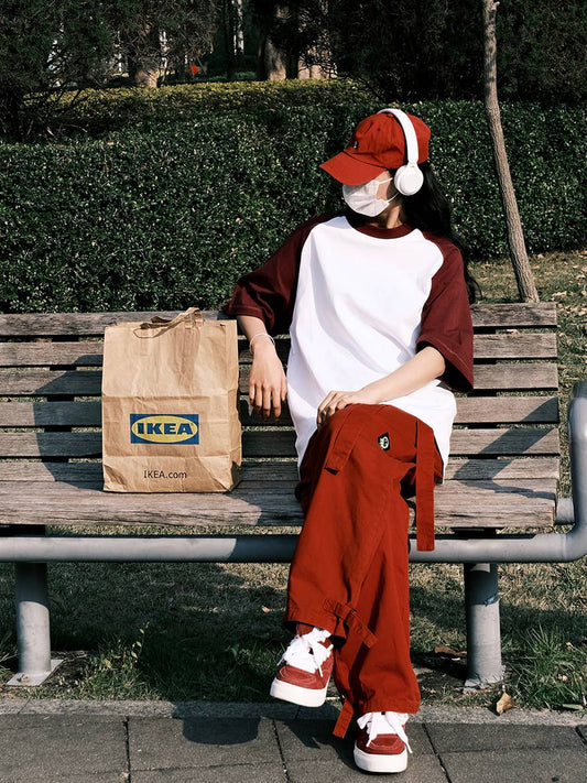 CWTTS0929_COLOR CONTRASTING CASUAL UNISEX T SHIRT