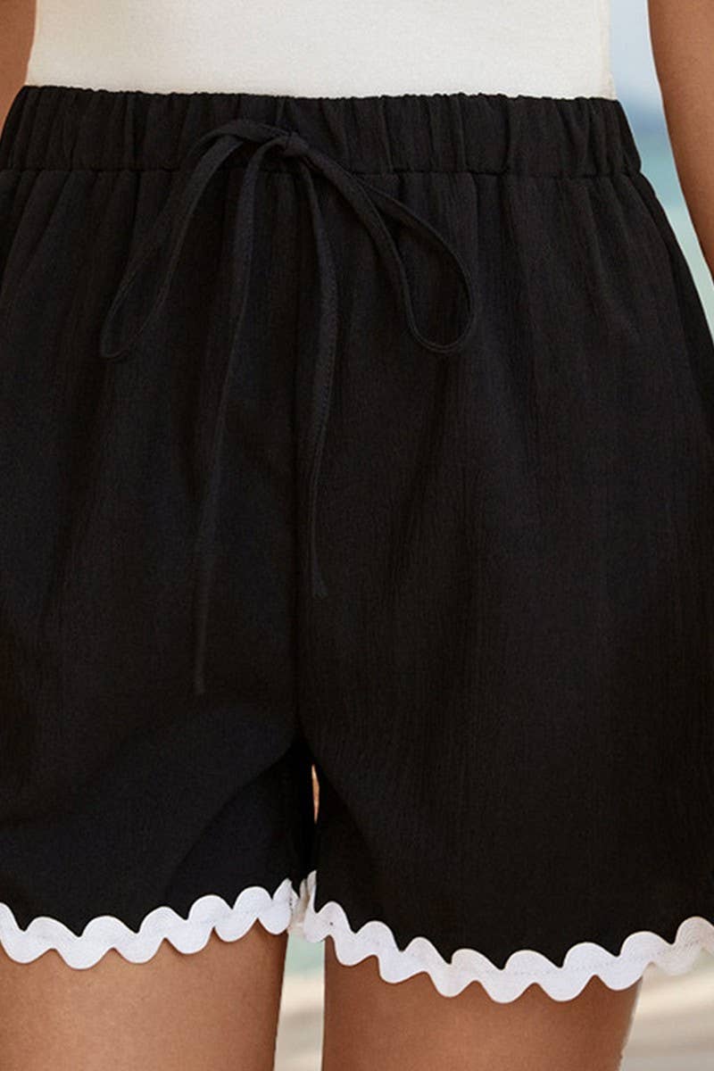 CWBSP0307_LACE CASUAL ELASTIC WAIST SHORTS