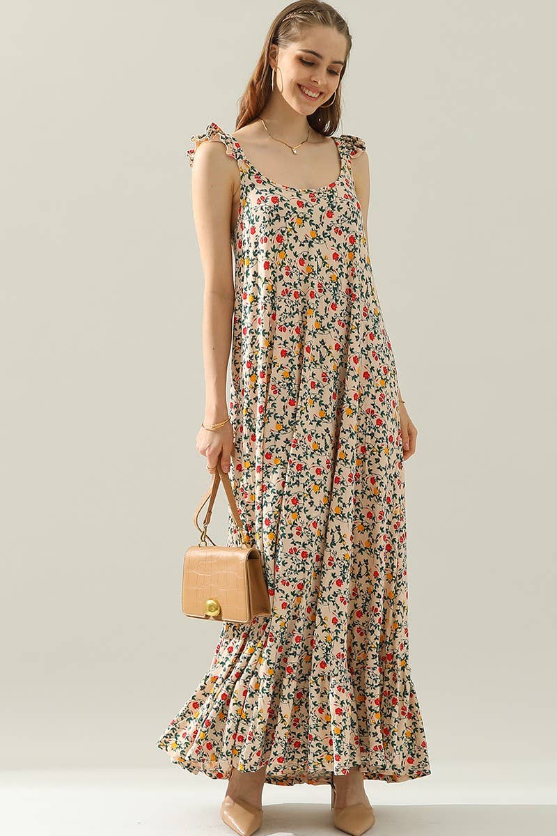 CWDMD772_RUFFLE DETAILED SLEEVELESS MAXI DRESS