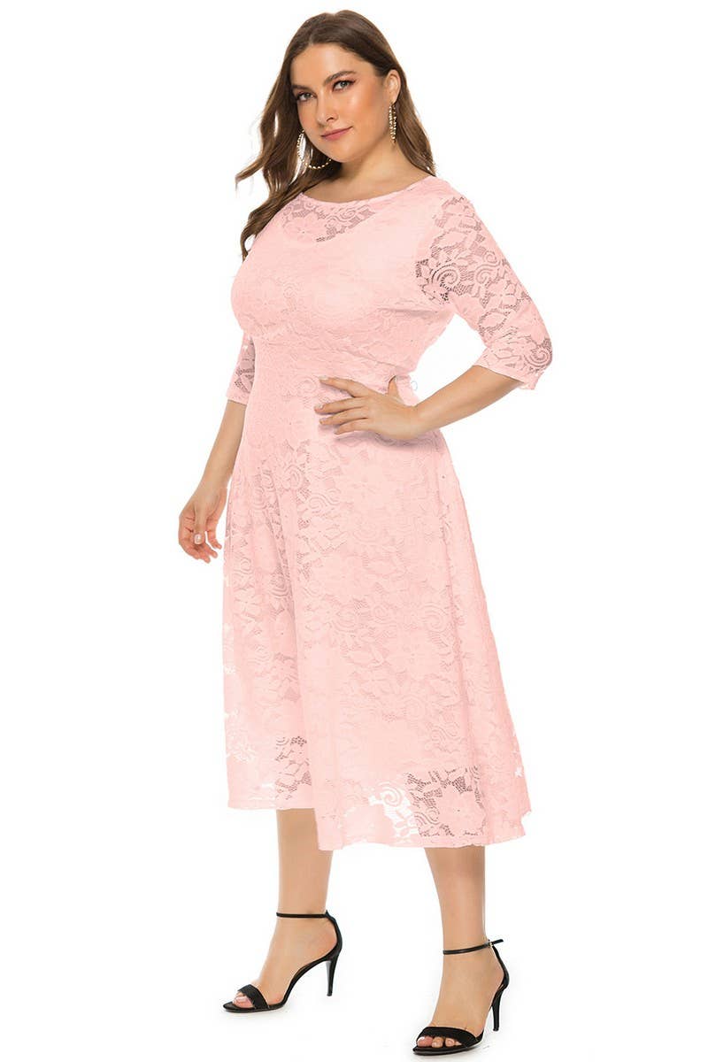 CWDMD3207_PLUS SIZE LACE POCKET EVENING GOWN DRESS