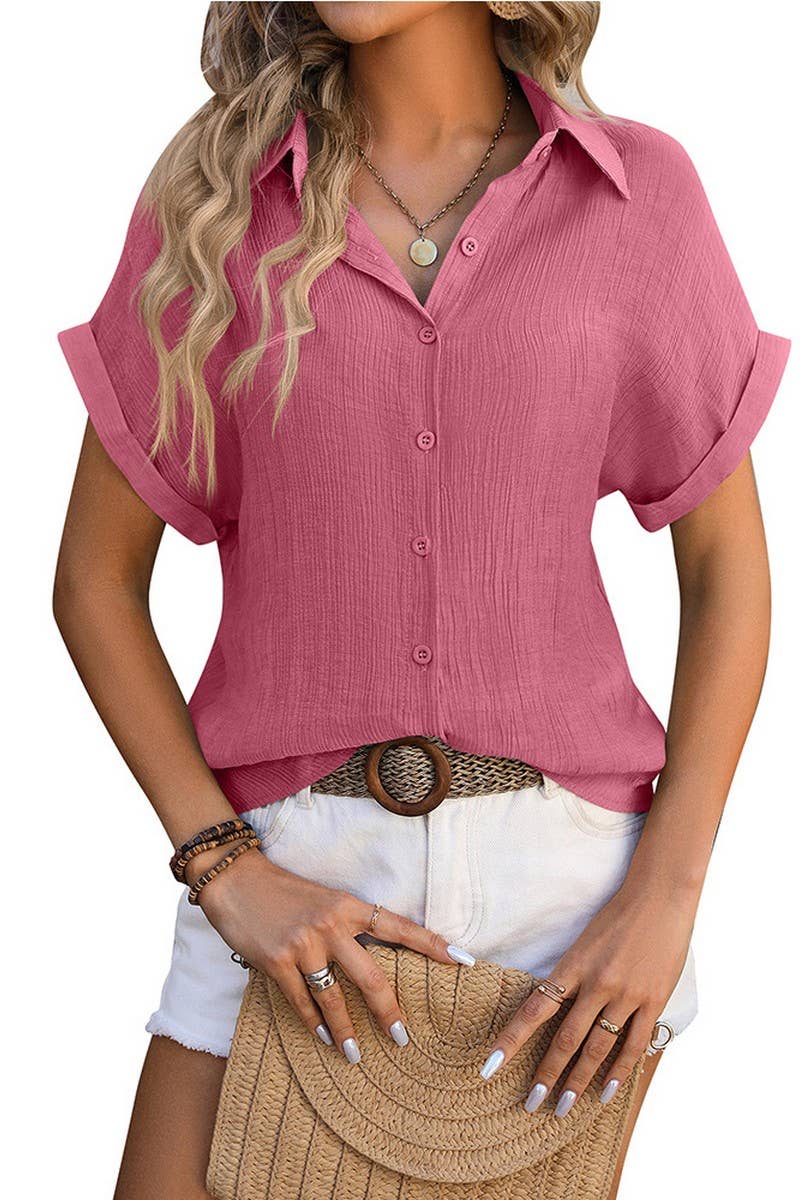 CWTSTS0431_CASUAL PLEATED SHIRT WITH SHORT SLEEVE POCKET