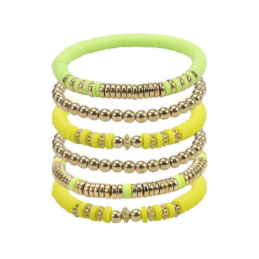 COLORFUL SOFT CERAMIC BEADED BRACELET SET