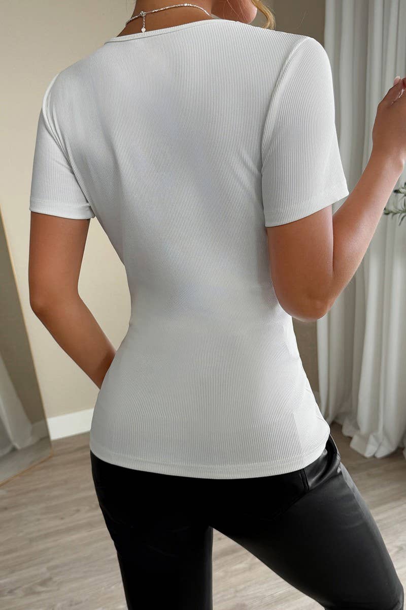 CWTBLS2123_SOLID SLIM FIT SHORT SLEEVE RHINESTONE TEE TOP