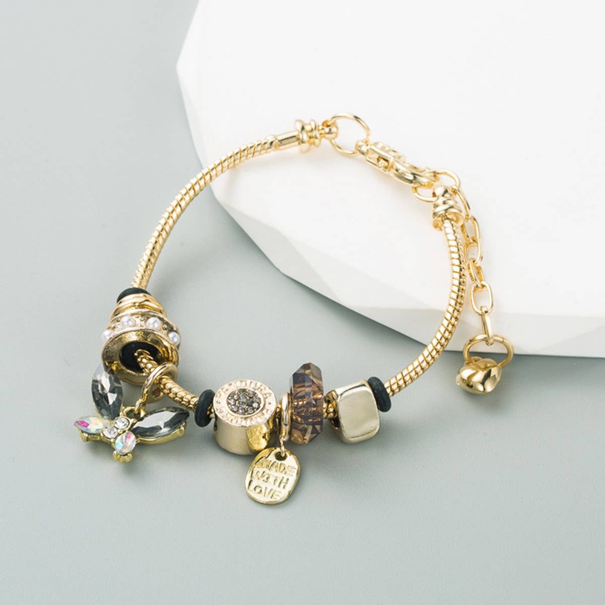 Trendy DIY Butterfly Crystal Alloy Bracelet
